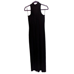 Y2K Ralph Lauren Black Velvet Maxi Dress Small A1 Grunge Goth Whimsigoth Glam